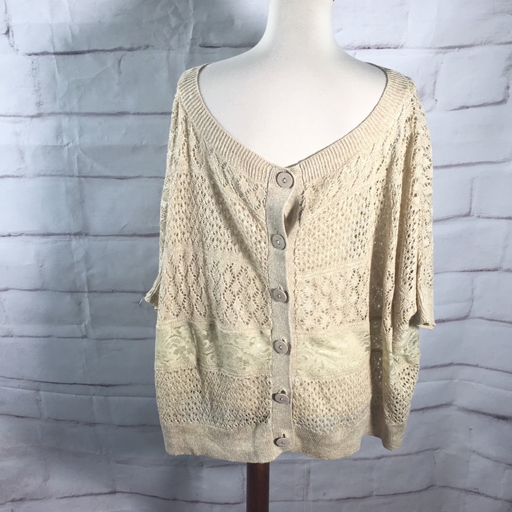 Anthropologie Moth Button Back Oversized Crochet … - image 6